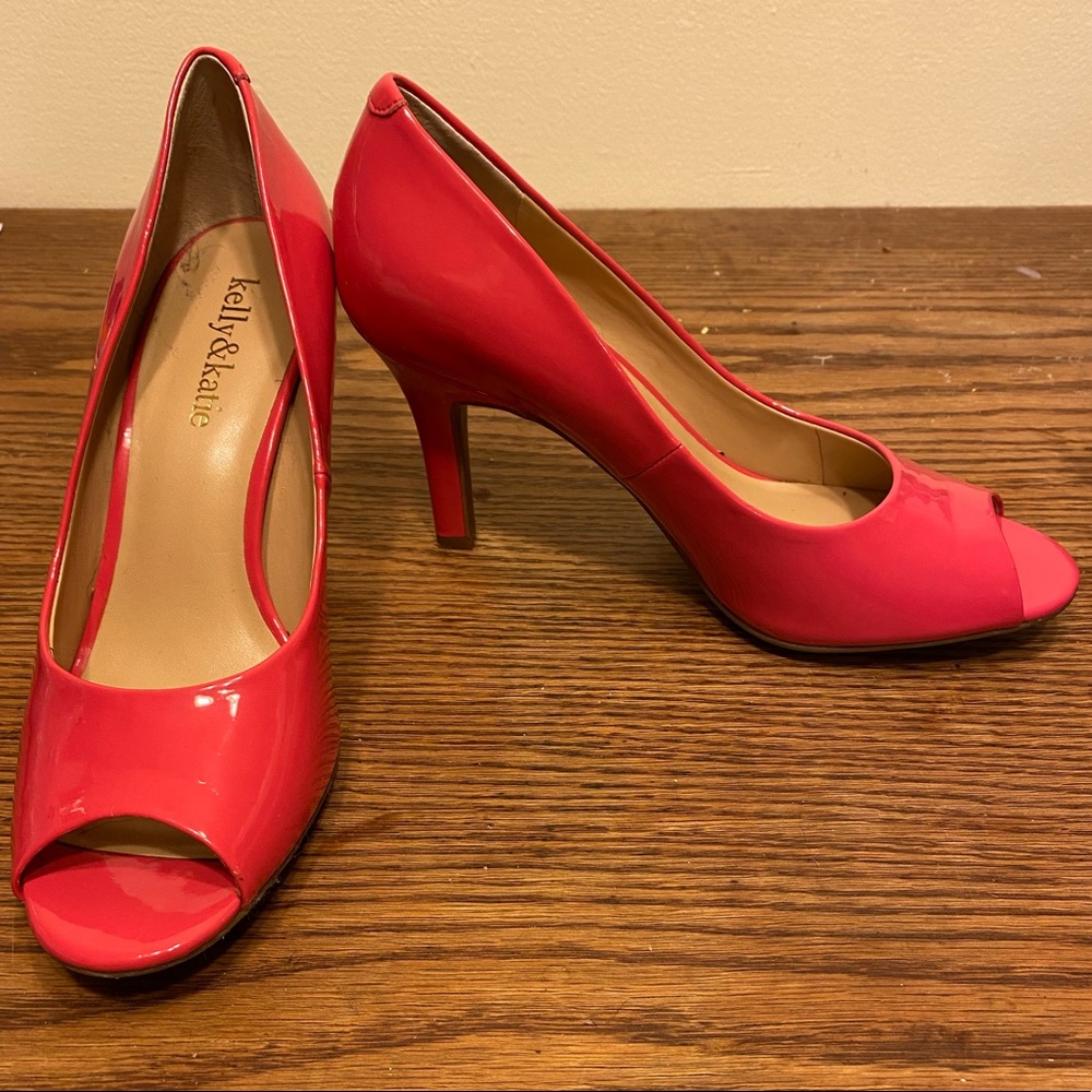Kelly & Katie Peep-Toe Heels: Hot Pink